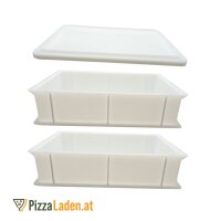 Pizzaballenbox Set - 2x Box + 1x Deckel, 40x30x10 cm, weiß