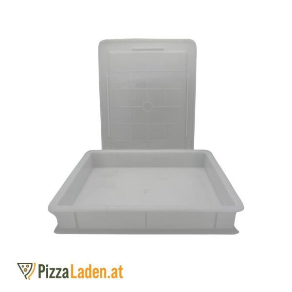 Pizzaballenbox Set - 1x Box + 1x Deckel, 40x30x7 cm, weiß