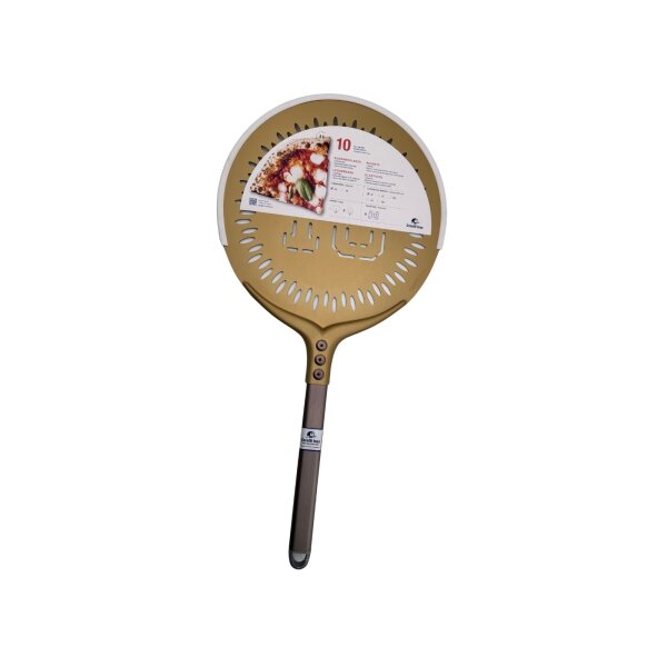 Cerutti Nr. "10" GOLD Pizzaschaufel – rund, Durchmesser 33 cm, 30 cm Stiellänge