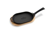 Witt Grillpfanne oval gerillt inkl. Holzbrett